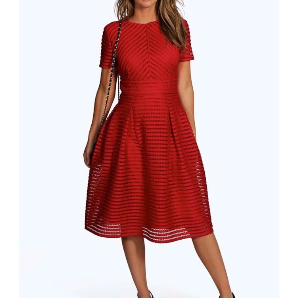 Boohoo Midi Skater Dress